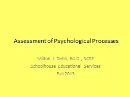 Assessment of Psychological Processes