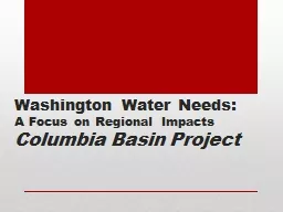 Washington Water Needs: