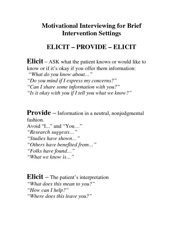2Tips for Using Elicit-Provide-Elicit   Use Neutral Language as much a