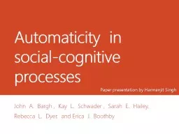 Automaticity  in  social-cognitive processes