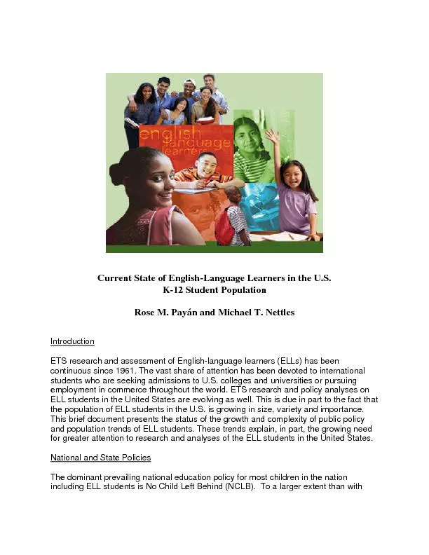 Current State of English-Language Learners in the U.S.