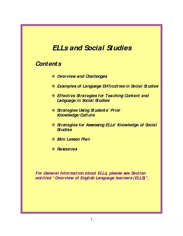 ELLs and Social Studies