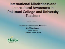International Mindedness and Intercultural Awareness in Pak