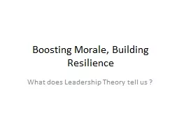 Boosting Morale, Building Resilience
