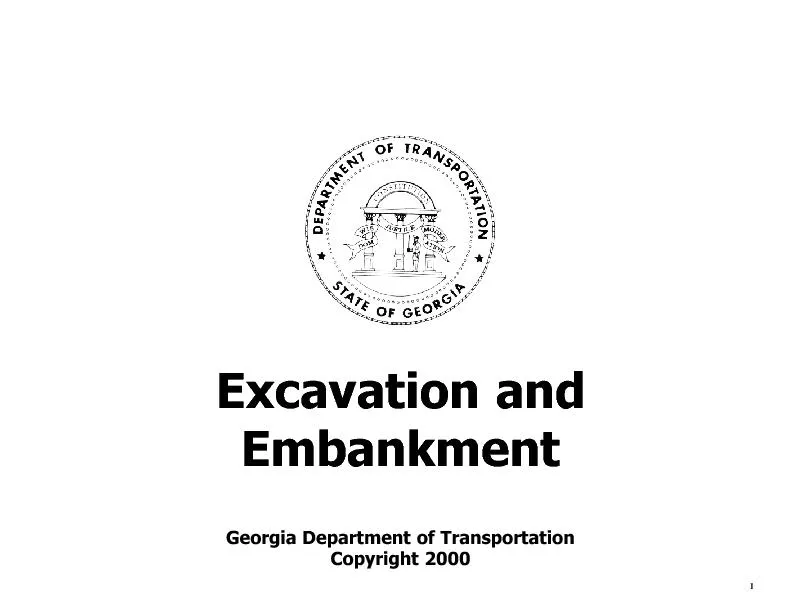 Excavation andGeorgia Department of TransportationCopyright 2000
...