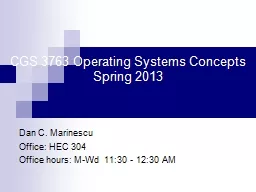 CGS 3763 Operating Systems Concepts