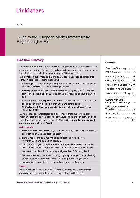 Guide to the European Market Infrastructure Regulation (EMIR)
