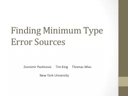 Finding Minimum Type Error Sources