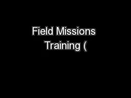 Field Missions Training (