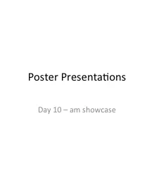 Poster Presentations