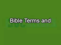 Bible Terms and