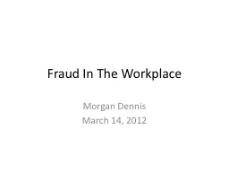 Fraud In The Workplace