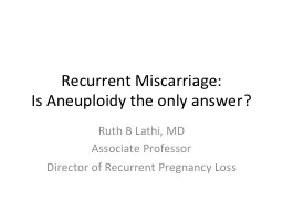 Recurrent Miscarriage: