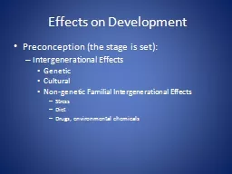 Effects on Development