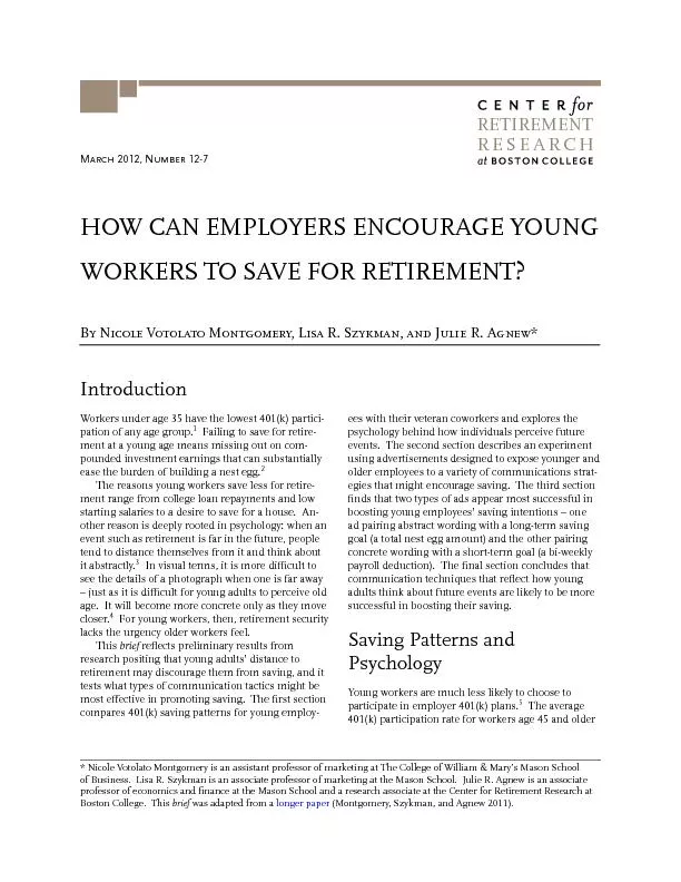HOW CAN EMPLOYERS ENCOURAGE YOUNG