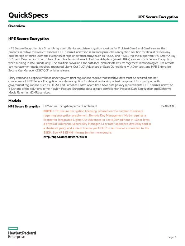 HPE Secure Encryption