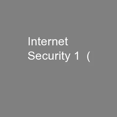 Internet Security 1  (