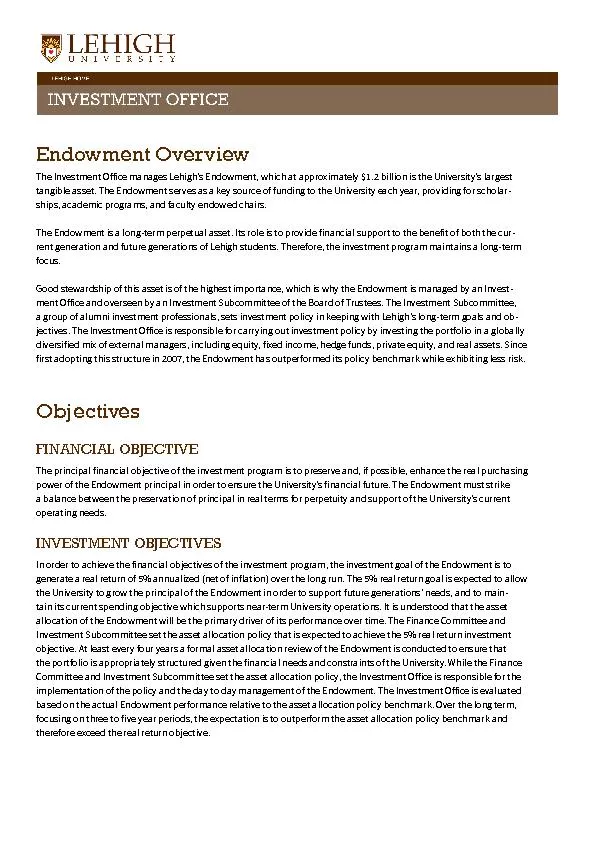 Endowment Overview