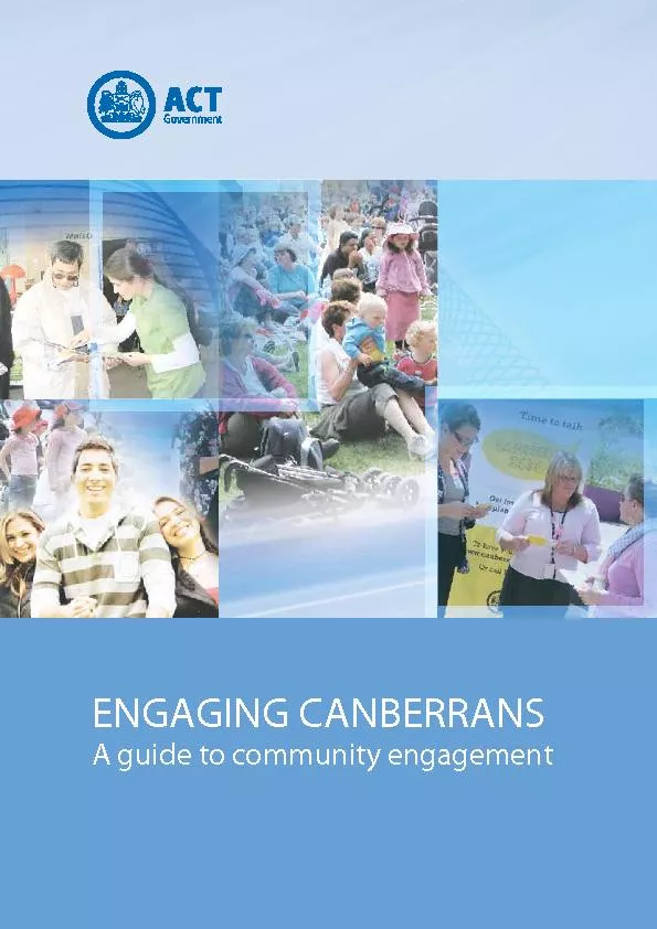 ENGAGING CANBERRANSA guide to community engagement