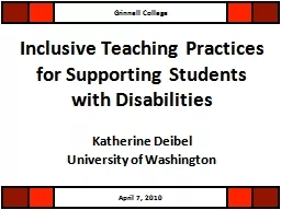 Inclusive Teaching Practices for Supporting Students with D