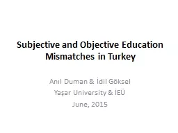 Subjective and Objective Education Mismatches in Turkey