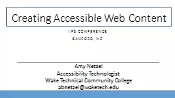 Creating Accessible Web Content