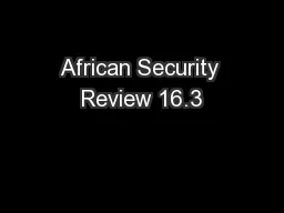 African Security Review 16.3