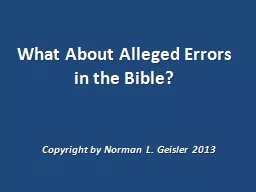 What About Alleged Errors in the Bible?