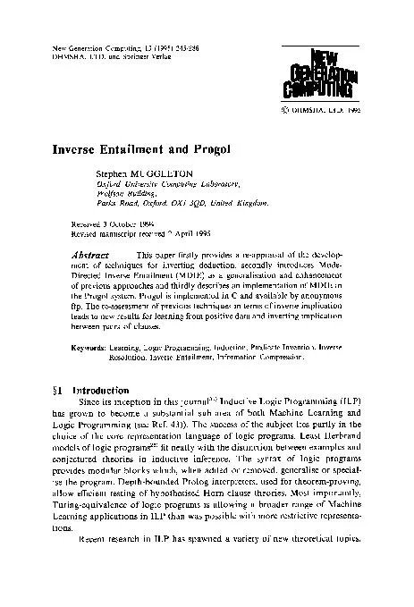 Generation Computing, 13 (1995) 245-286 OHMSHA, LTD. and Springer-Verl