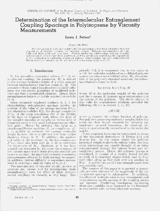 RESEARCH of the National Bureau of Standards-A. Physics and Chemistry