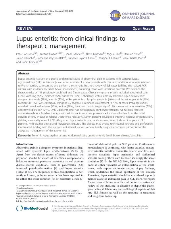 PDF-Lupusenteritis:fromclinicalfindingsto thumbnail
