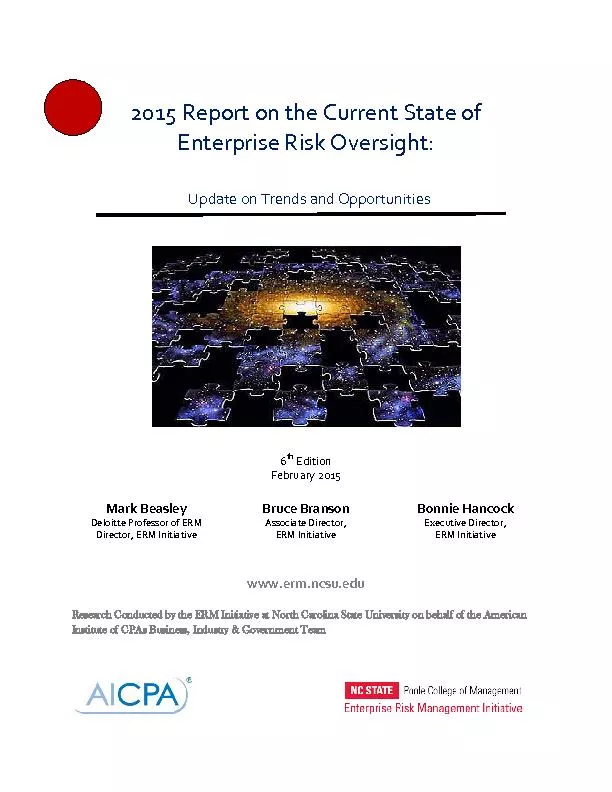 2015 Report on the Current State of Enterprise Risk Oversight:Update o
