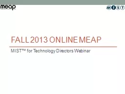 Fall 2013 Online MEAP