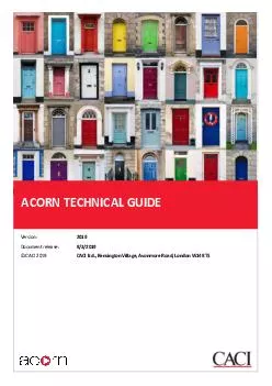 Acorn technical document Prepared for CACI Acorn microsite  httpacorn