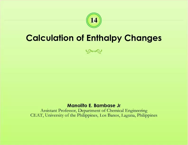 alculation of Enthalpy Changes