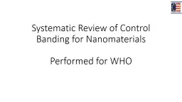 Systematic Review of Control Banding for Nanomaterials