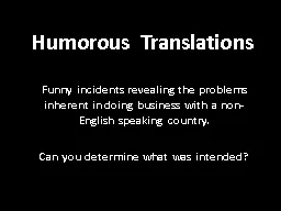 Humorous Translations