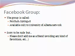 Facebook Group: