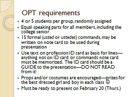OPT requirements