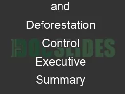 HDGIRUFUHVWDWHURJUDPVIRU Sustainable Development and Deforestation Control Executive Summary