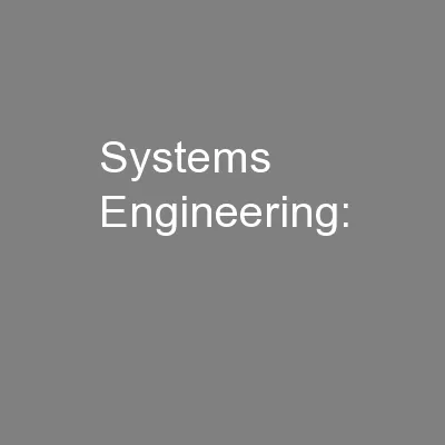 Systems Engineering: