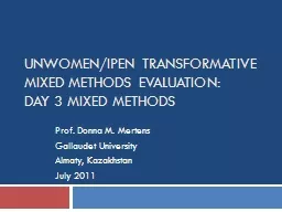 UNWOMEN/IPEN Transformative Mixed Methods Evaluation: