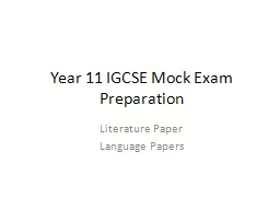 Year 11 IGCSE Mock Exam Preparation