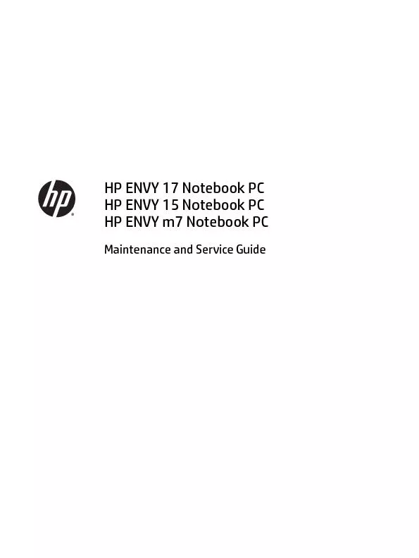 HP ENVY 17 Notebook PCHP ENVY 15 Notebook PCHP ENVY m7 Notebook PC
...