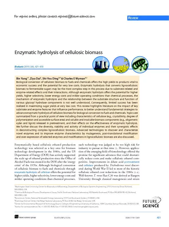 Enzymatically based cellulosic ethanol production