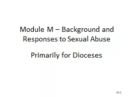 Module M – Background and Responses to Sexual Abuse