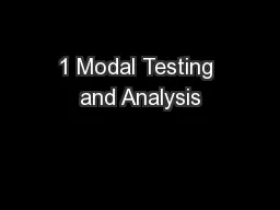 1 Modal Testing and Analysis