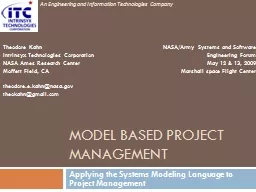 Model Based Project Management