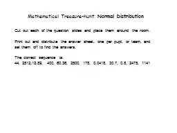 Mathematical Treasure-hunt: