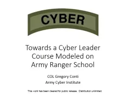 Towards a Cyber Leader Course Modeled on